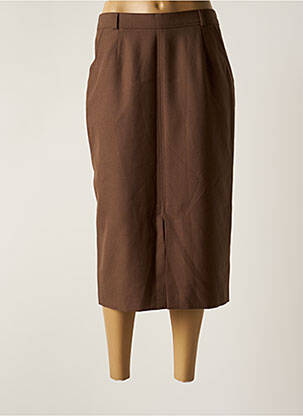 Jupe mi-longue taille à pinces marron BRANDTEX femme