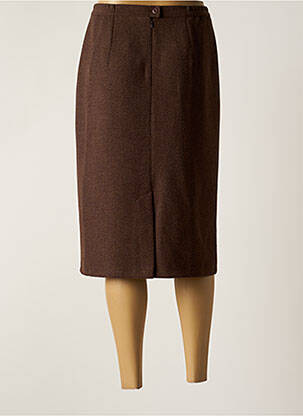 Jupe mi-longue taille à pinces marron GRIFFON femme
