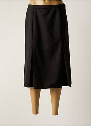 Jupe mi-longue taille à pinces noir CHRISTIAN MARRY femme