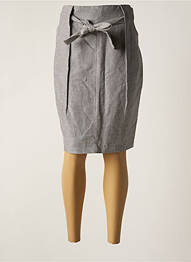 Jupe mi-longue taille à pinces gris TOUPY femme