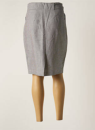 Jupe mi-longue taille à pinces gris TOUPY femme