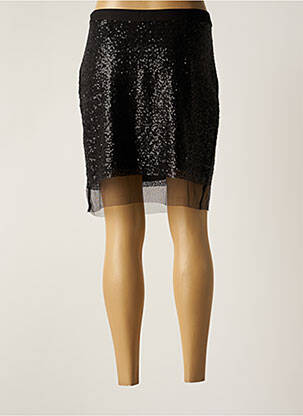 Jupe mi-longue fermeture zip latéral noir LAUREN VIDAL femme