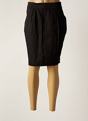 Jupe mi-longue coupe droite noir LES FEES DE BENGALE femme