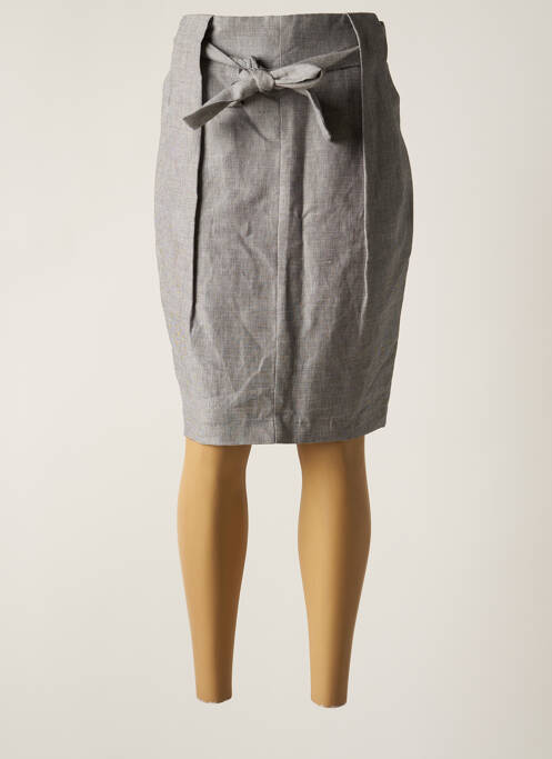 Jupe mi-longue taille à pinces gris TOUPY femme