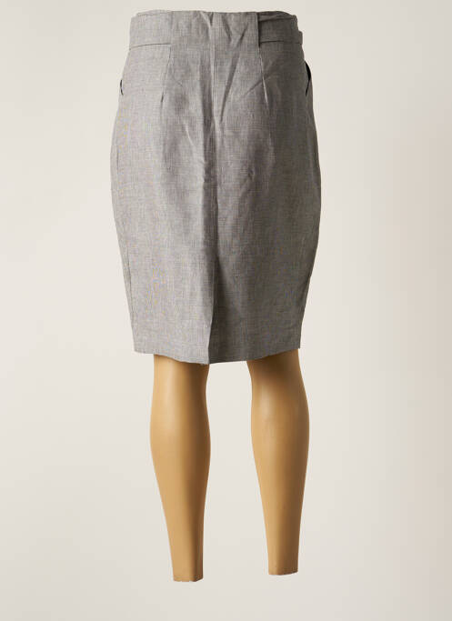 Jupe mi-longue taille à pinces gris TOUPY femme