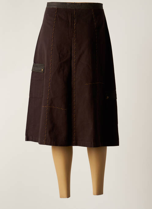 Jupe mi-longue marron LUCCHINI pour femme