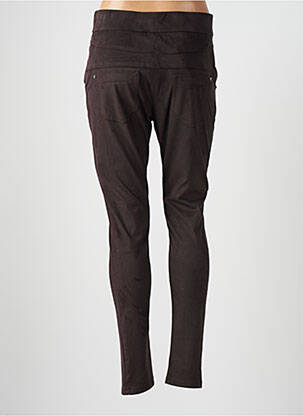 Pantalon slim taille élastique taille normale marron SYM femme