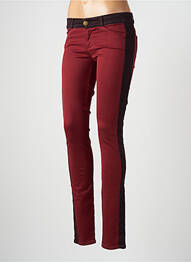 Pantalon slim taille basse taille basse rouge CURRENTE/ELLIOTT femme