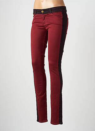 Pantalon slim taille basse taille basse rouge CURRENTE/ELLIOTT femme