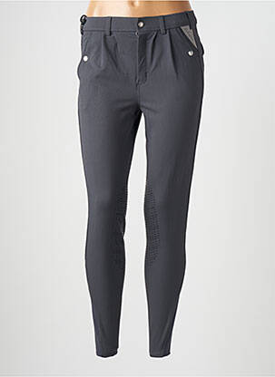 Pantalon slim tissage popeline taille normale gris MONTAR femme
