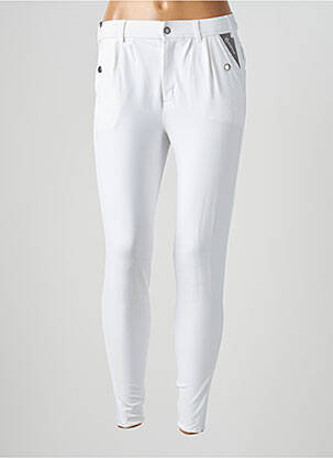 Pantalon slim tissage popeline taille normale blanc MONTAR femme