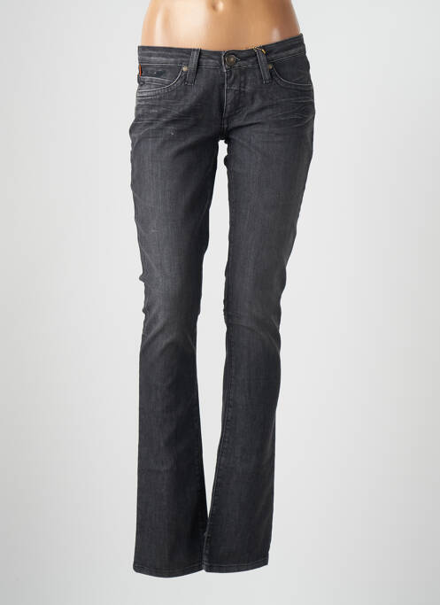 Jeans coupe slim broderie rivets taille basse gris ROBIN'S JEAN femme