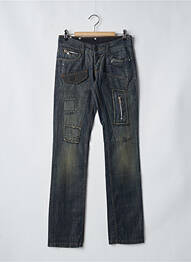 Jeans coupe slim effet usé délavé taille normale bleu KAPORAL femme