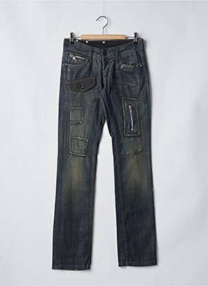 Jeans coupe slim effet usé délavé taille normale bleu KAPORAL femme
