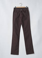 Pantalon slim marron DENIM STUDIO pour femme seconde vue