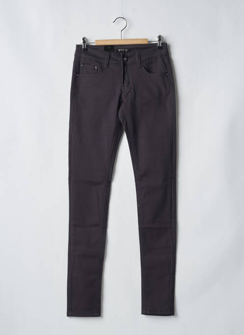 Pantalon slim tissage popeline taille normale noir MISS OK femme