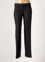 Pantalon droit fermeture zippée sous rabat avec crochet taille normale gris HOSS femme