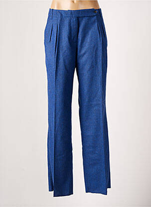 Pantalon droit taille à pinces taille haute bleu BELLEROSE femme