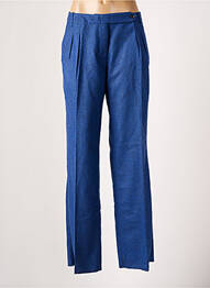 Pantalon droit taille à pinces taille haute bleu BELLEROSE femme