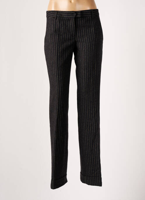 Pantalon droit fermeture zippée sous rabat avec crochet taille normale gris HOSS femme