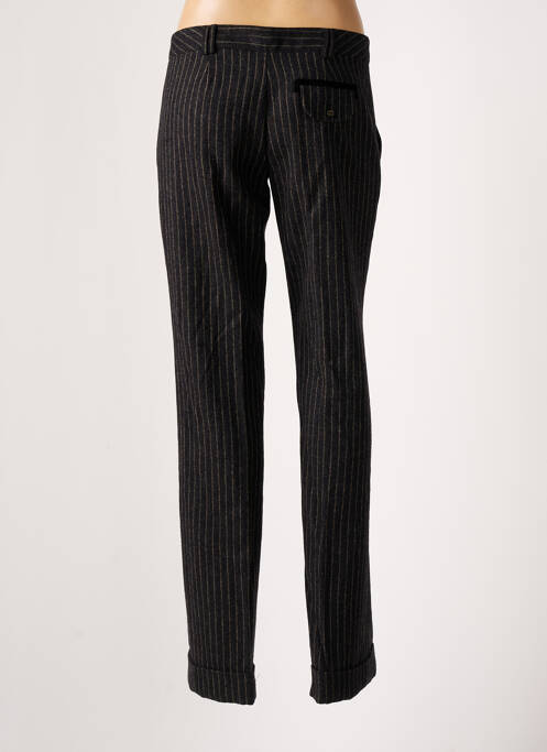 Pantalon droit fermeture zippée sous rabat avec crochet taille normale gris HOSS femme
