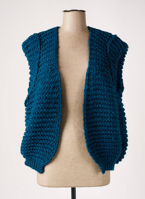 Gilet manches courtes bleu TOUPY pour femme