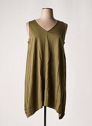 Robe mi-longue sans manche sans manche vert FRANCK ANNA femme