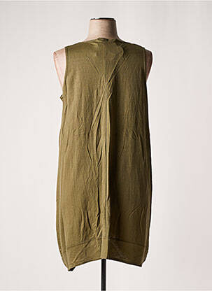 Robe mi-longue coupe fluide sans manche vert FRANCK ANNA femme
