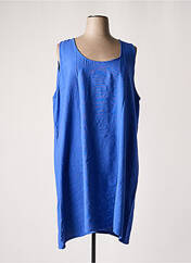 Robe mi-longue bleu POISSONS BLANCS pour femme seconde vue