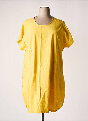 Robe mi-longue jaune CISO pour femme