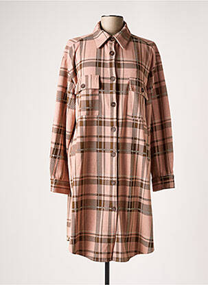 Robe mi-longue manches longues manches longues rose YESTA femme