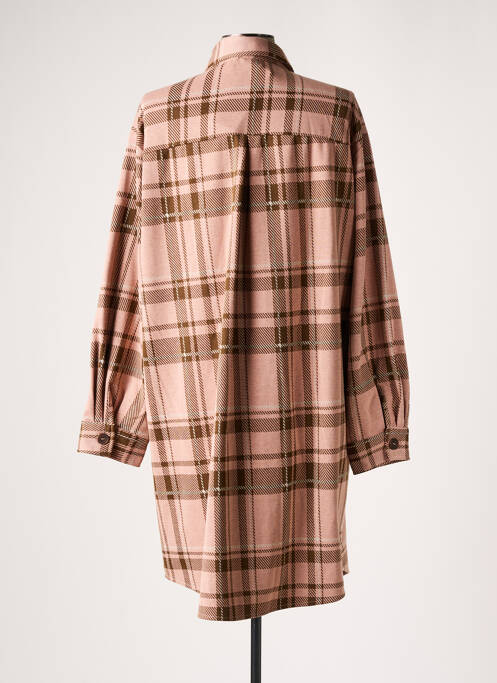 Robe mi-longue manches longues manches longues rose YESTA femme