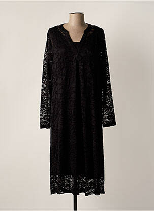 Robe mi-longue manches longues manches longues noir CISO femme
