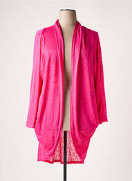 Gilet manches longues col v rose FRANCK ANNA femme