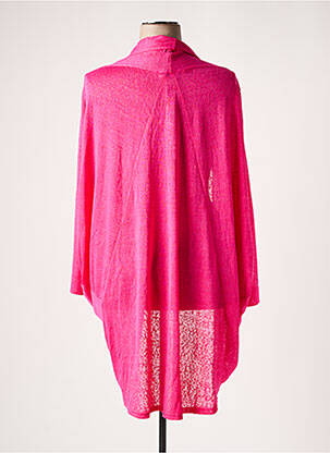 Gilet manches longues col v rose FRANCK ANNA femme