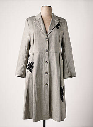 Manteau long gris SEMIOLOGY pour femme