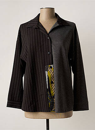Veste casual col tailleur gris FRANCK ANNA femme