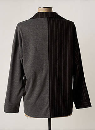 Veste casual col tailleur gris FRANCK ANNA femme