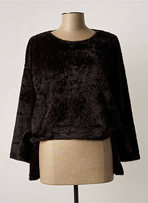 Pull col rond manches longues noir G!OZE femme