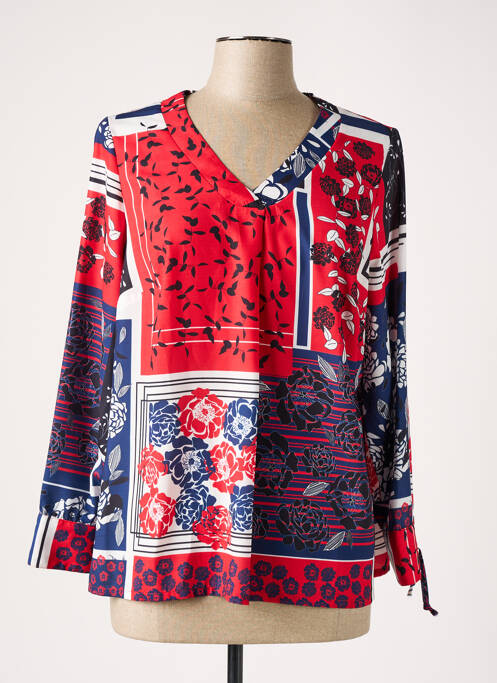 Top imprimé fantaisie manches longues rouge GREGORY PAT femme