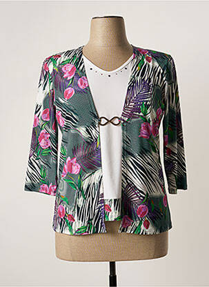 Top tissage jersey manches 3/4 vert NAYAT femme