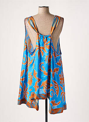 Tunique sans manche coupe asymétrique bleu MAT. femme