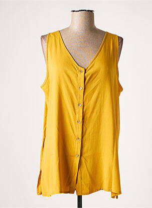 Top stretch sans manche jaune SEMIOLOGY femme