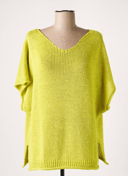 Pull tunique vert MAT. pour femme