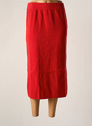 Jupe longue coupe droite rouge MAT. femme