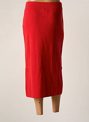 Jupe longue coupe droite rouge MAT. femme