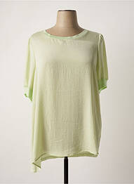 Top coupe fluide manches courtes vert YESTA femme