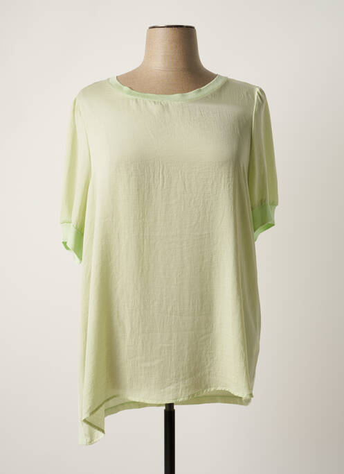 Top coupe fluide manches courtes vert YESTA femme