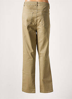 Pantalon slim tissage popeline beige YESTA femme