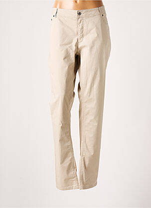 Pantalon slim tissage popeline beige JENSEN femme